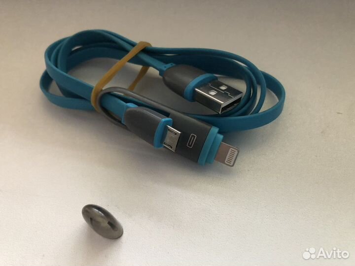 Кабель 2в1 usb lighting/micro usb