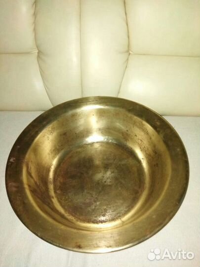 Таз старинный баня СССР тазик огромный латунь RRR