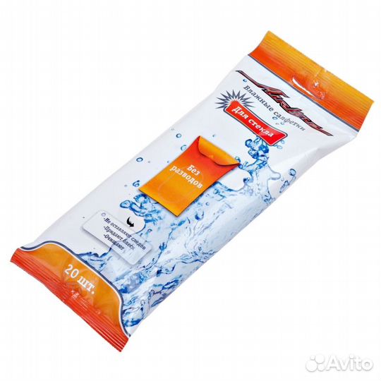 Салфетки влажные для стеклянных поверхностей (20 ш