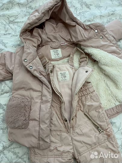 Зимняя куртка и комбинезон zara 86-92