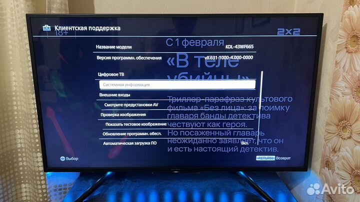 Телевизор Sony Bravia KDL 43 дюйма