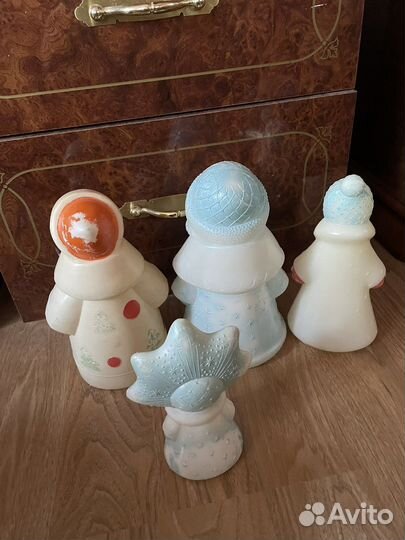 Дед мороз и снегурочка СССР пластик