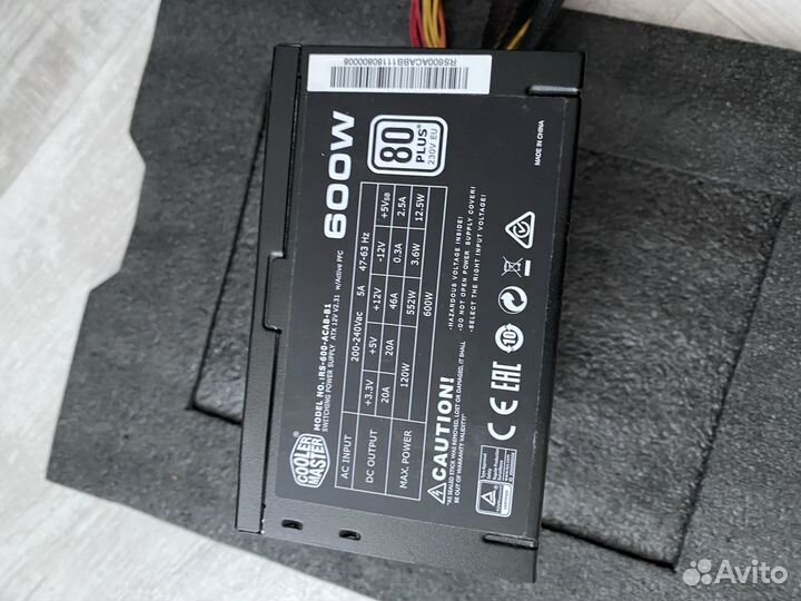 Блок питания MWE cooler master 600w