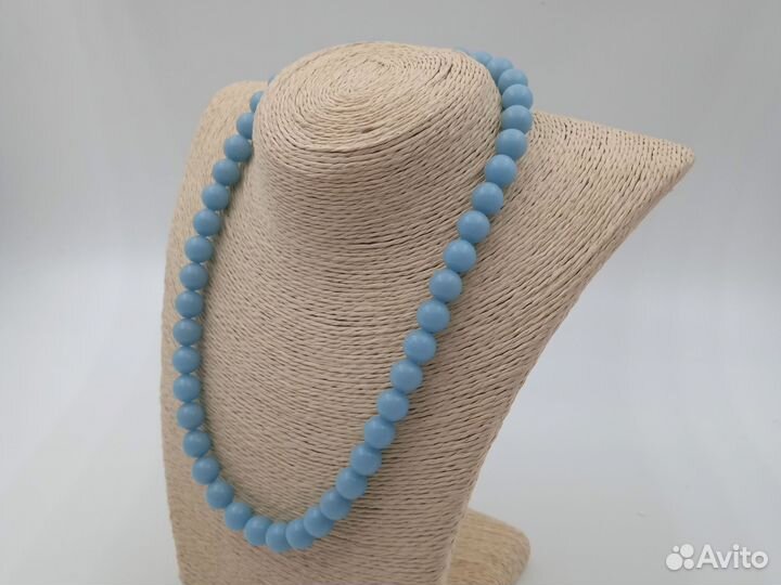Бусы 50см из голубого агата