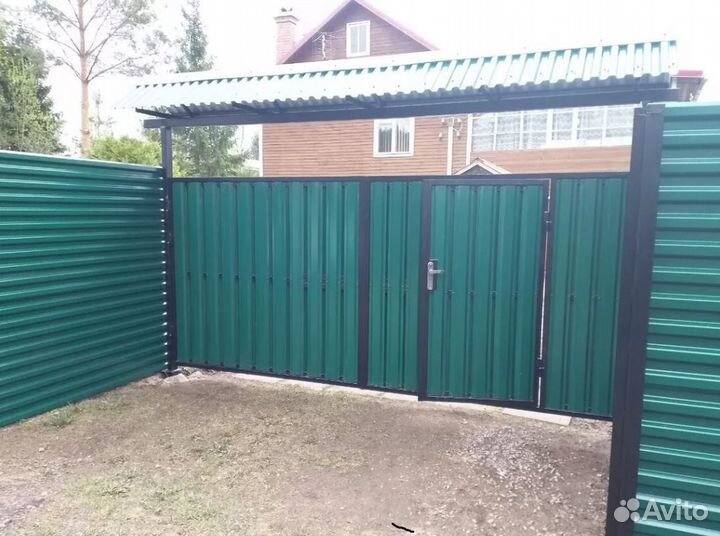 Забор из профнастила,ворота качественно