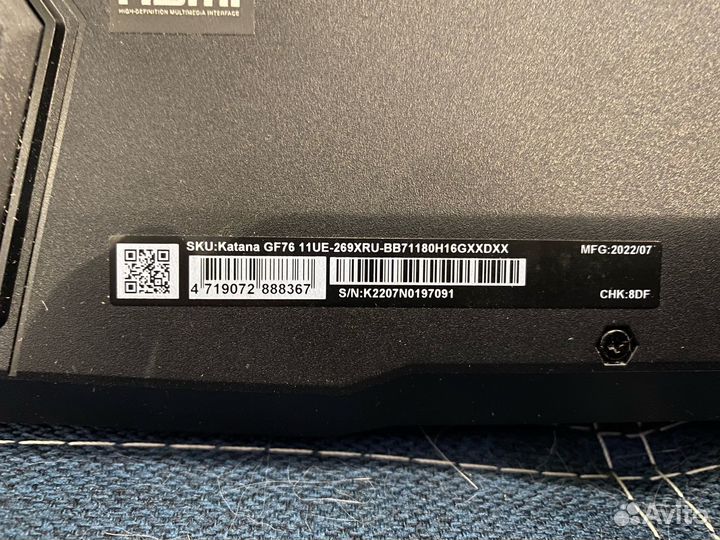Ноутбук MSI Gf76 Katana