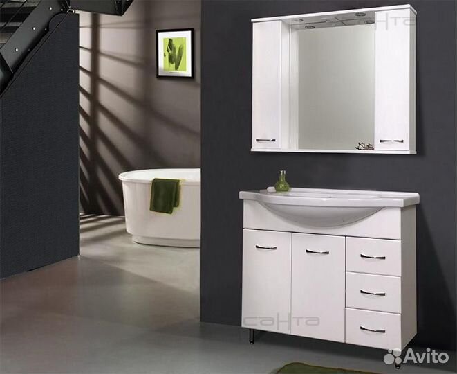 Тумба с раковиной санта Эльбрус 100