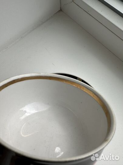 Чайная пара черная Тюльпан Дулево СССР