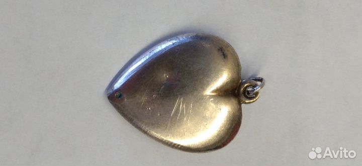 Кулон, подвеска сердце серебро 875 проба СССР 19