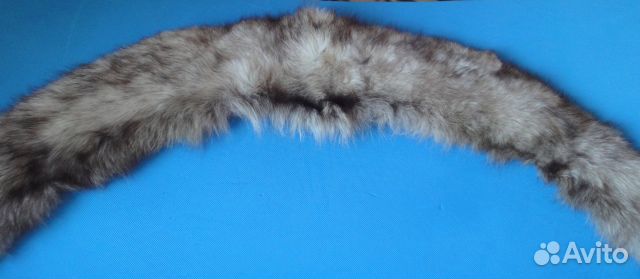 Большая выделанная шкурка песца, длина 120 см