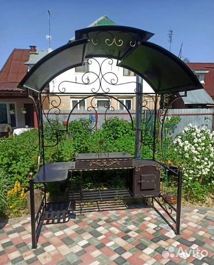 Мангал с печкой под казан