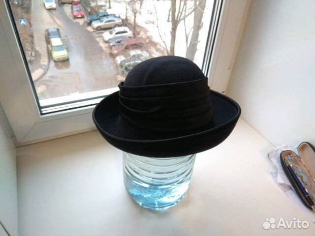 Шляпа женская фетровая черного цвета р.56