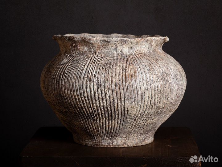 Авторское керамическое кашпо Rustic Pot 18