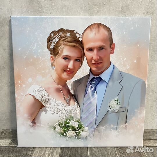 Портрет по фото на холсте