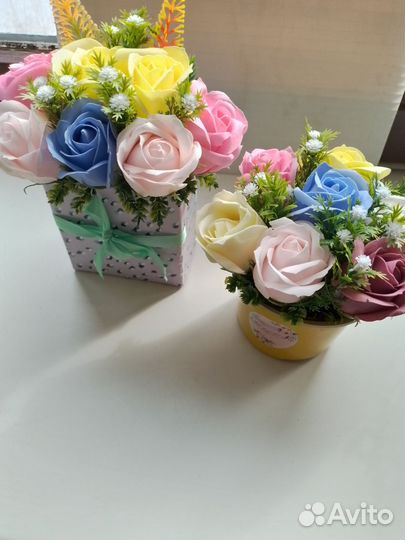 Композиции цветы из мыла