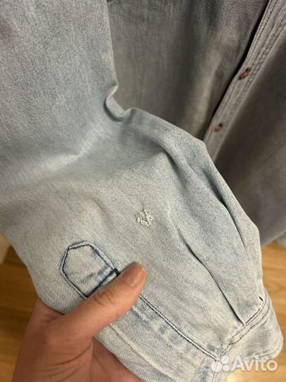 Винтажная джинсовая рубашка оверсайз