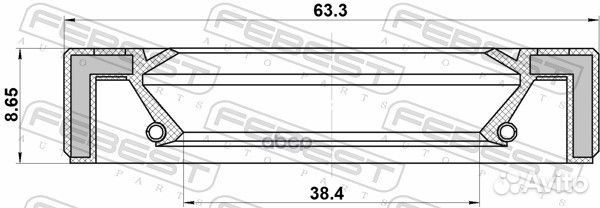 Сальник привода 38.4X63.3X8.65X8.65 volvo XC90