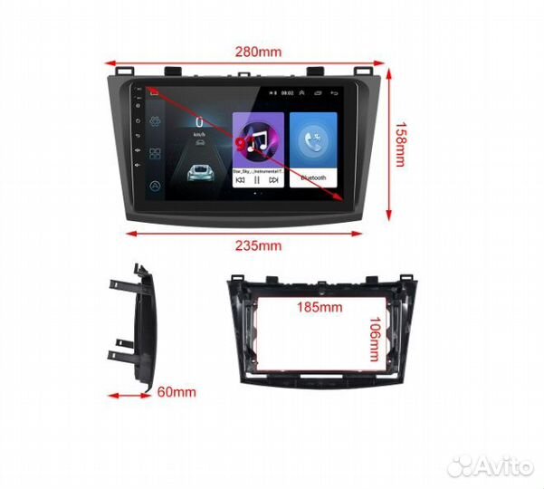 Магнитола Mazda Axela 2009-2013. Android