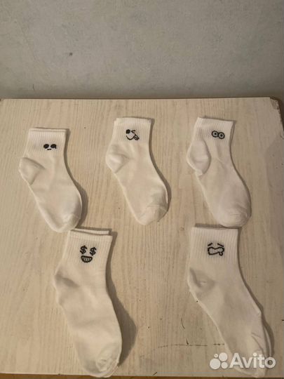 Носки белые с принтом 5 шт