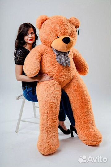 Большой медведь 2м шоколадный. Плюшевый мишка