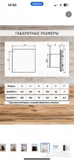 Вентилятор вытяжной Era quadro 5C Onyx, D 125 мм