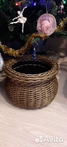 Кашпо из ротанга горшочек