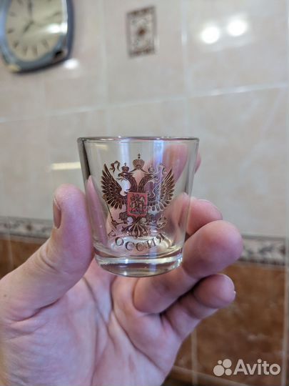 Набор стопок с гербом России 6 шт