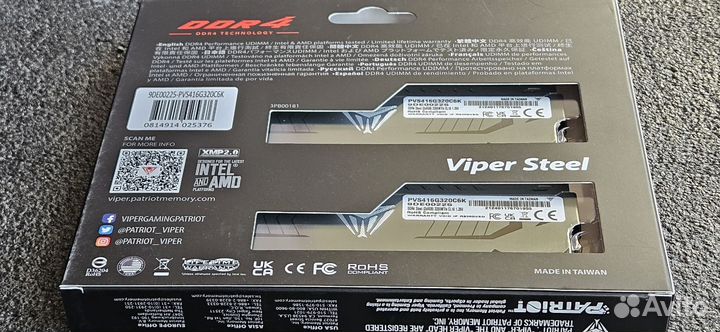 Оперативная память Patriot Viper ddr4 16Gb 3200MHz