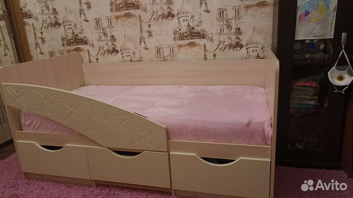 Детская кровать 160 на 80 с матрасом