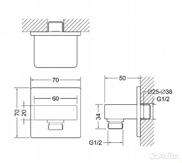 Шланговое подключение Bravat P7429BW-1 Черное