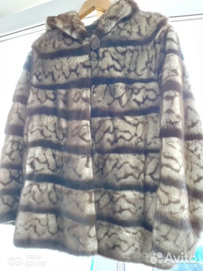 Шуба норковая с капюшоном