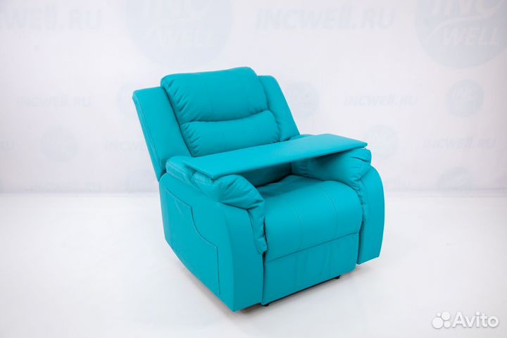 Кресло реклайнер в голубом цвете