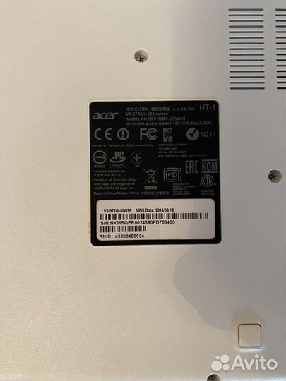 Ноутбук Acer aspire v3 572g