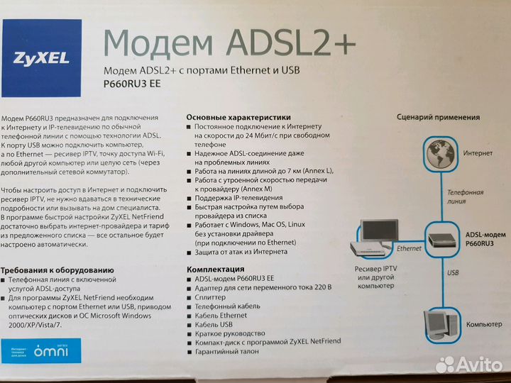 Модем adsl Zyxel Prestige P-660RU3 EE