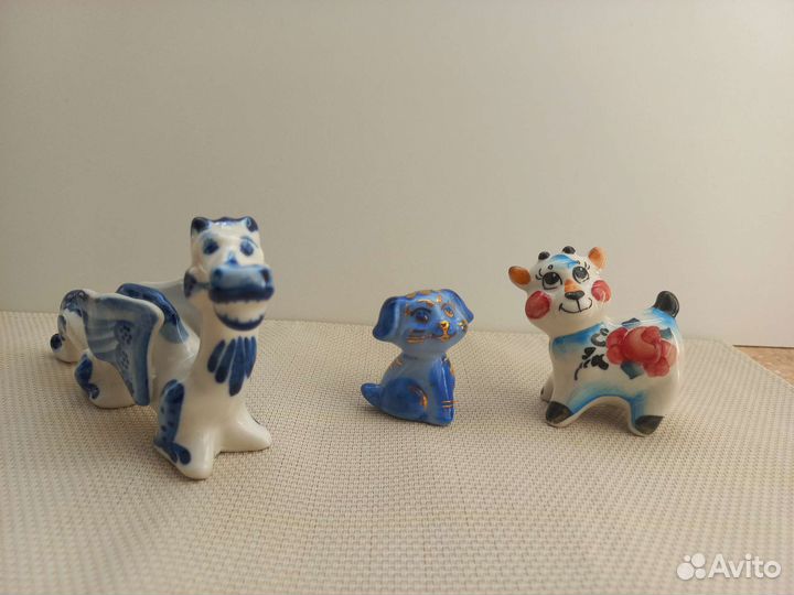 Фигурки животных. Гжель
