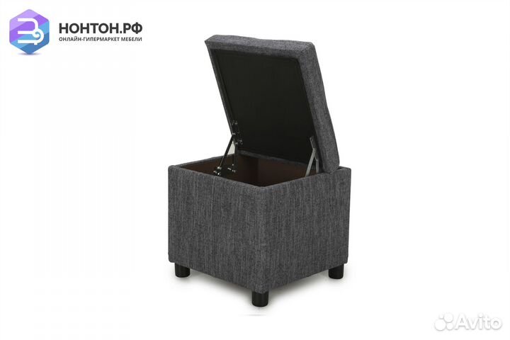 Пуф Квин рогожка серая