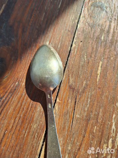 Серебряная чайная ложка, 875 эмаль