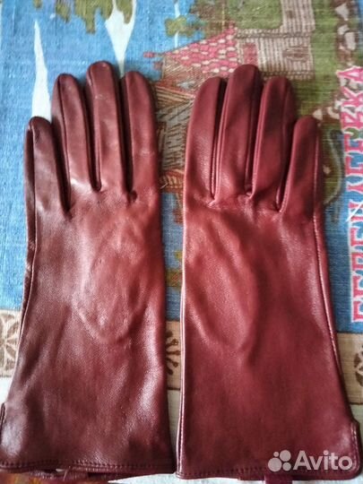 Перчатки женские кожаные новые