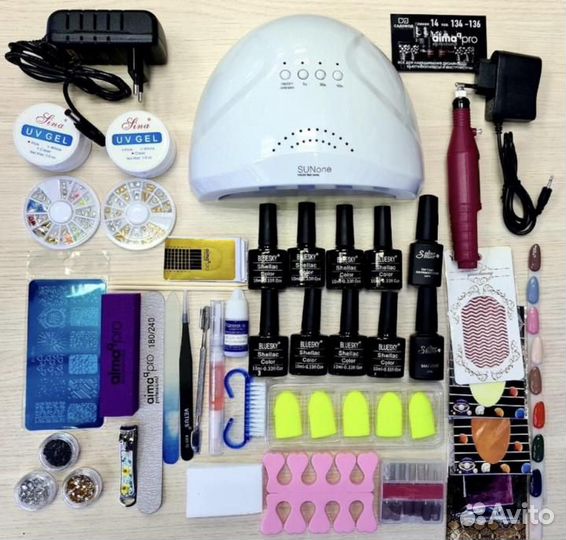 Набор для наращивания ногтей с лампой