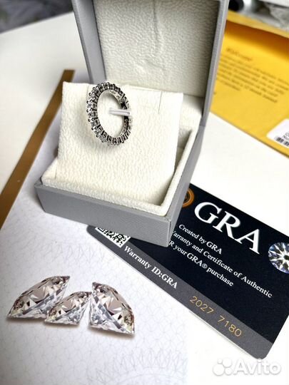 Кольцо серебро с муассанитом (Бриллиант иск) 18р-р