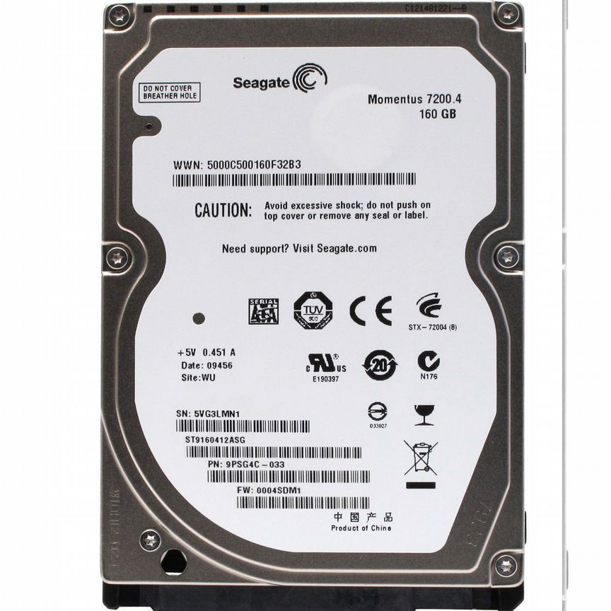 [ST9160412ASG] Жесткий Диск Seagate 160gb Sata2.5" St9160412asg
