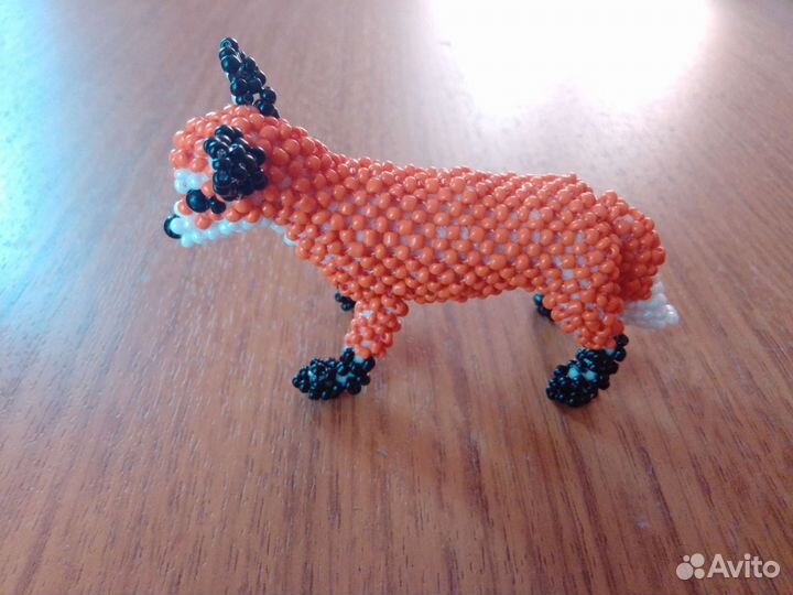 Амигуруми лиса из бисера