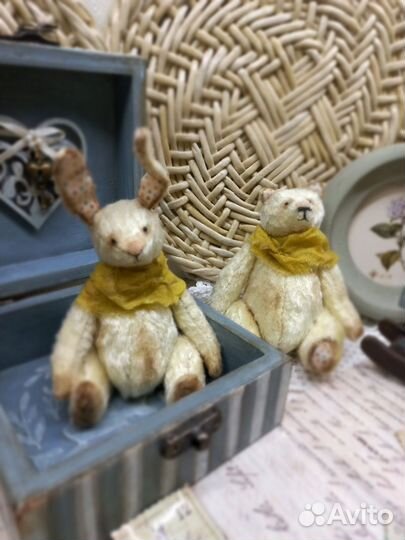 Мишка и зайка тедди ручная работа