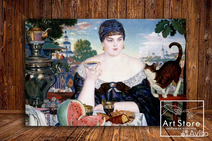 Картина Кустодиева Купчиха