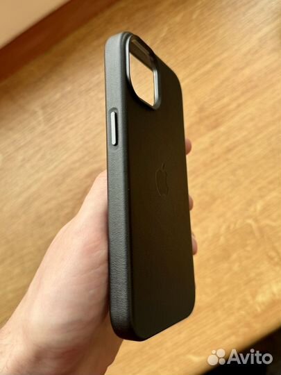 Чехол iPhone 13 Leather Case Magsafe Black