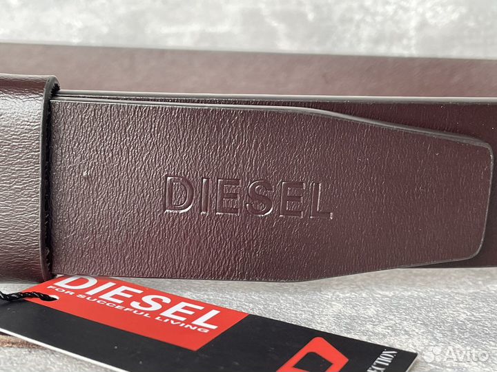 Ремень мужской кожаный Diesel коричневый