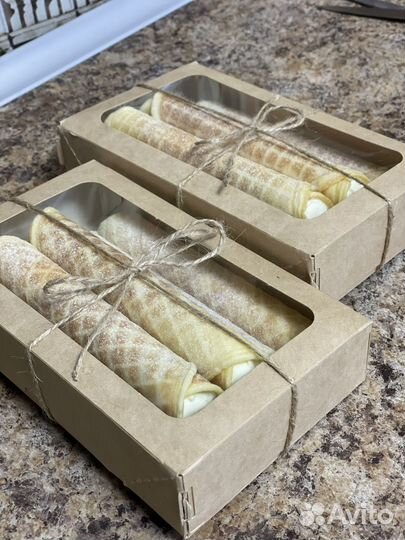 Вафельные трубочки со сгущенкой, крем-чиз