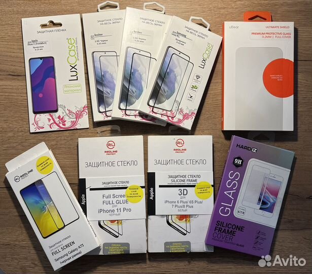 Защитное стекло и пленка для iPhone, Samsung