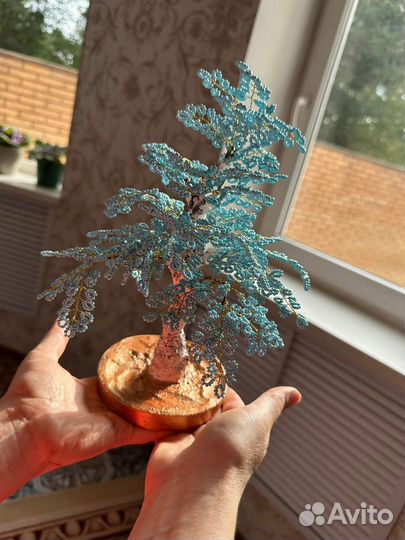 Дерево из бисера,высота дерева 25 см