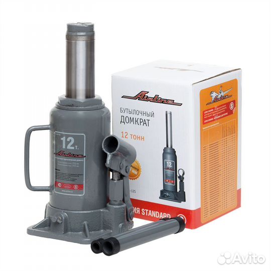 Домкрат бутылочный 12т S (MIN - 195 мм, MAX - 380